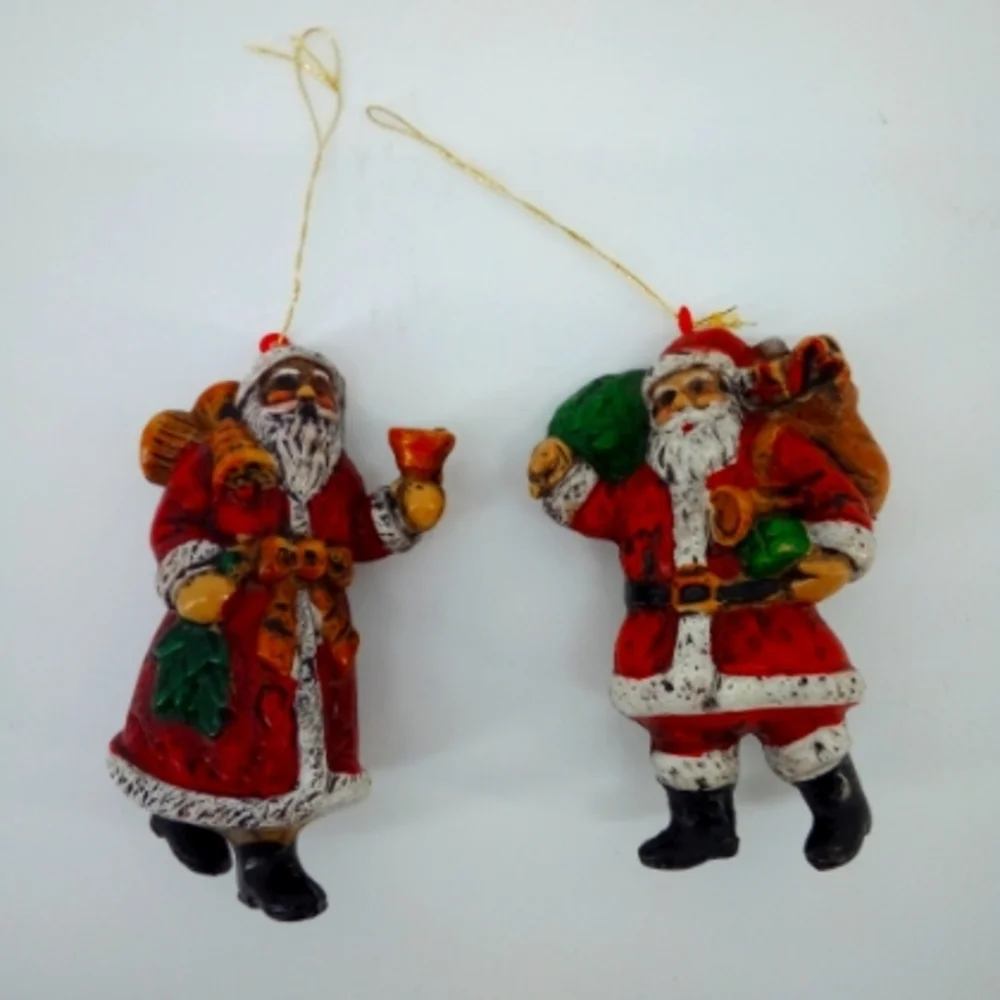 Vintage Set Santa Claus Ornaments Noel Christmas